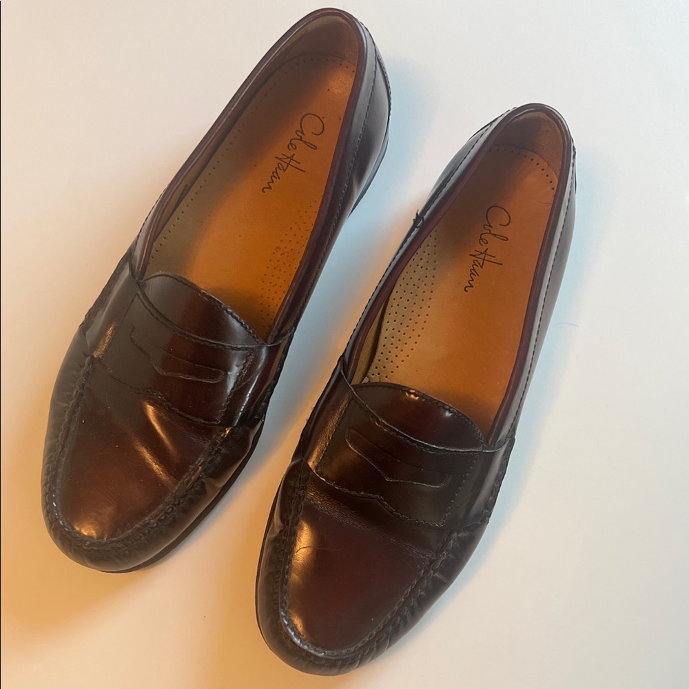 Men’s Cole Haan Dark Brown Penny Pinch Leather Loafers - 10.5E (wide)